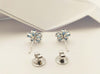 SJ2932 - Aquamarine Flower Earrings Set in 18 Karat White Gold Settings