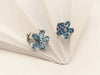 SJ2932 - Aquamarine Flower Earrings Set in 18 Karat White Gold Settings