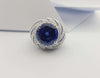 SJ2485 - GRS Certified 7cts Ceylon Blue Sapphire and Diamond Ring in 18K White Gold