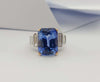 SJ2485 - GRS Certified 12cts Ceylon Blue Sapphire with Diamond Ring in 18K White Gold