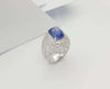 SJ2490 - GIA Certified 8cts Ceylon Blue Sapphire with Diamond Ring Set in 18K White Gold