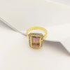 SJ2865 - Ametrine with Brown Diamond Ring Set in 14 Karat Gold Settings