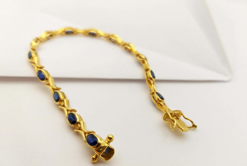 SJ6035 - Blue Sapphire Bracelet Set in 18 Karat Gold Settings