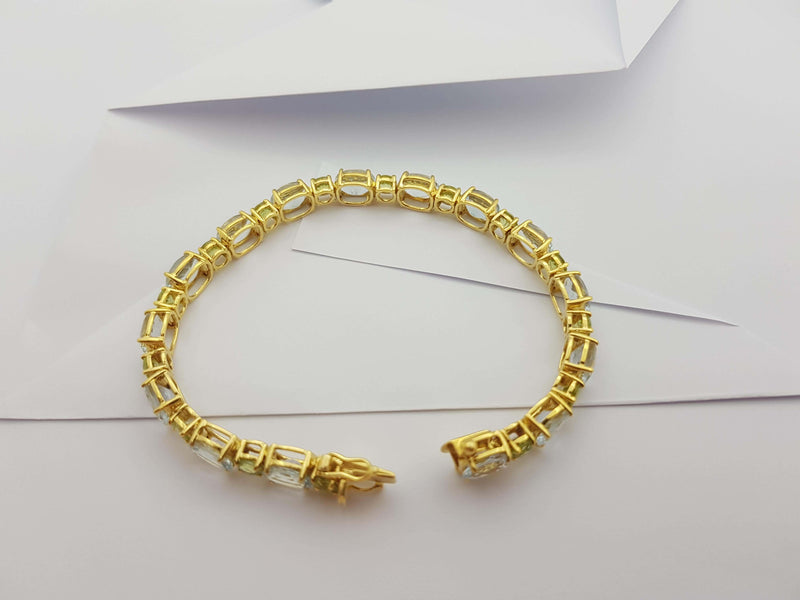 SJ2894 - Aquamarine with Peridot Bracelet Set in 18 Karat Gold Settings