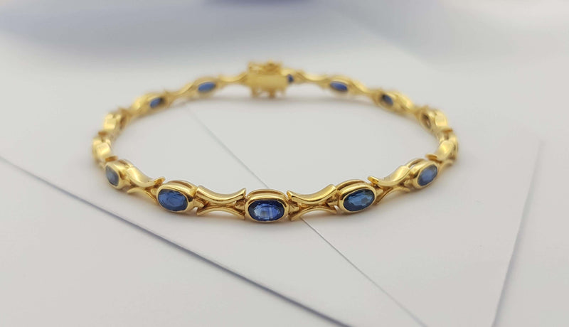 SJ6035 - Blue Sapphire Bracelet Set in 18 Karat Gold Settings