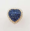 SJ2931 - Blue Sapphire with Diamond Heart Ring Set in 18 Karat Gold Settings