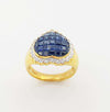 SJ2914 - Blue Sapphire with Diamond Heart Ring Set in 18 Karat Gold Settings