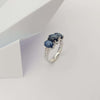 SJ2866 - Blue Star Sapphire with Diamond Ring Set in 18 Karat White Gold Settings