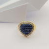 SJ2914 - Blue Sapphire with Diamond Heart Ring Set in 18 Karat Gold Settings