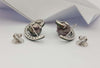 JE10379Z - Tahitian Pearl, Tsavorite & Diamond Earrings Set in 18 Karat White Gold Setting