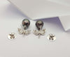 JEA8021 - Tahitian South Sea Pearl & Diamond Earrings Set in 18 Karat White Gold Setting