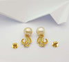 JE0046R - Golden South Sea Pearl with Diamond Earrings set in 18 Karat Gold