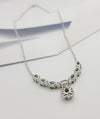 SJ2845 - Emerald with Diamond Necklace Set in 18 Karat White Gold Settings