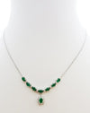 SJ2845 - Emerald with Diamond Necklace Set in 18 Karat White Gold Settings