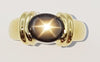 SJ2845 - Black Star Sapphire Ring Set in 18 Karat Gold Settings