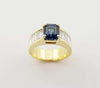 SJ6276 - GIA Certified 3cts Blue Sapphire with Diamond Ring Set in 18 Karat Gold Settings