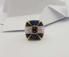 SJ2495 - Blue Sapphire and Diamond Ring Set in 18 Karat Gold Settings