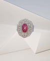 SJ2472 - Star Ruby with Diamond Ring Set in 18 Karat White Gold Settings