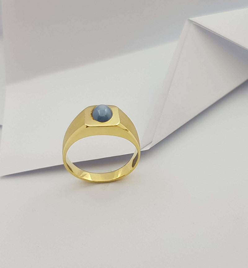 JR2334Y - Blue Star Sapphire Ring Set in 14 Karat Gold Setting