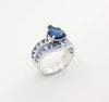 SJ3263 - Blue Sapphire Ring Set in 18 Karat White Gold Settings
