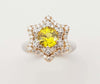 JR0107O - Yellow Sapphire & Diamond Ring Set in 18 Karat White Gold Setting