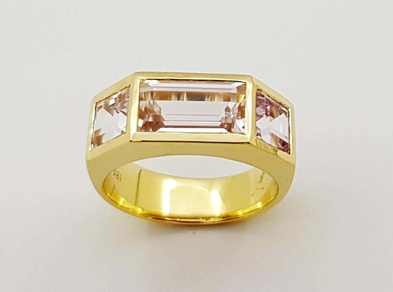 SJ3270 - Kunzite Ring Set in 18 Karat Gold Settings