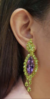 SJ2485 - Amethyst with Peridot Earrings Set in 18 Karat Gold Settings