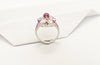 SJ3025 - Cabochon Ruby , Ruby and White Sapphire Ring set in Silver Settings
