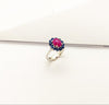 SJ3024 - Cabochon Ruby with Cabochon Blue Sapphire Ring set in Silver Settings