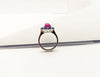 SJ3024 - Cabochon Ruby with Cabochon Blue Sapphire Ring set in Silver Settings