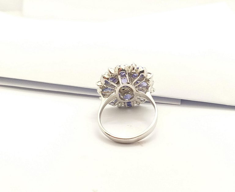 SJ3070 - Tanzanite with Cubic Zirconia Ring set in Silver Settings