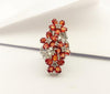 SRTE5265D - Orange Sapphire & Cubic Zirconia Ring set in Silver Settings