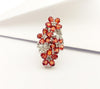 SRTE5265D - Orange Sapphire & Cubic Zirconia Ring set in Silver Settings