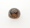 SJ3083 - Smoky Quartz and Rainbow Colour Sapphire Ring set in Silver Settings