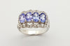 SJ3087 - Tanzanite with Cubic Zirconia Ring set in Silver Settings