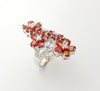 SRTE5265D - Orange Sapphire & Cubic Zirconia Ring set in Silver Settings