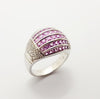 SJ2850 - Pink Sapphire with Cubic Zirconia Ring set in Silver Settings