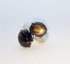 SJ3063 - Black Star Sapphire & Cubic Zirconia Ring set in Silver Settings