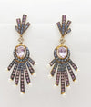 SJ3018 - Pink Amethyst, Pink Sapphire, Blue Sapphire and Pearl Earrings set in Silver