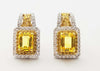 SJ2286 - Yellow Sapphire and Diamond Earrings Set in 18 Karat White Gold Settings
