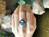 SJ1406 - Aquamarine with Blue Sapphire Ring Set in 18 Karat White Gold Settings