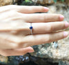 SJ2666 - Blue Sapphire with Diamond Ring Set in 18 Karat White Gold Settings