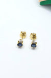 JE0590T - Blue Sapphire & Diamond Earrings Set in 18 Karat Gold Setting