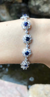 SJ2254 - Blue Sapphire with Diamond Bracelet Set in 18 Karat White Gold Settings