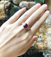 SJ2465 - Ruby 3.20 Carat with Diamond 0.58 Carat Ring Set in 18 Karat Pink Gold Settings