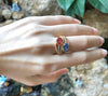 SJ2825 - Multi-Color Sapphire with Diamond Ring Set in 18 Karat Gold Settings