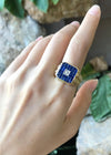 SJ6078 - Blue Sapphire with Diamond Ring Set in 18 Karat Gold Settings