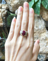 SJ2965 - Ruby with Diamond Ring Set in 18 Karat Gold Settings