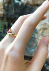 SJ1495 - Ruby Ring Set in 18 Karat Gold Settings