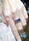SJ1310 - Blue Sapphire with Diamond Ring Set in 18 Karat Gold Settings